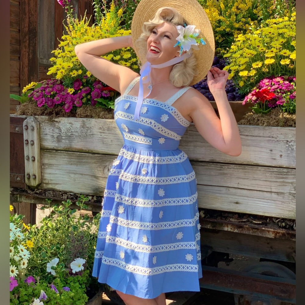 Vintage Barbie Inspired Blue Dress